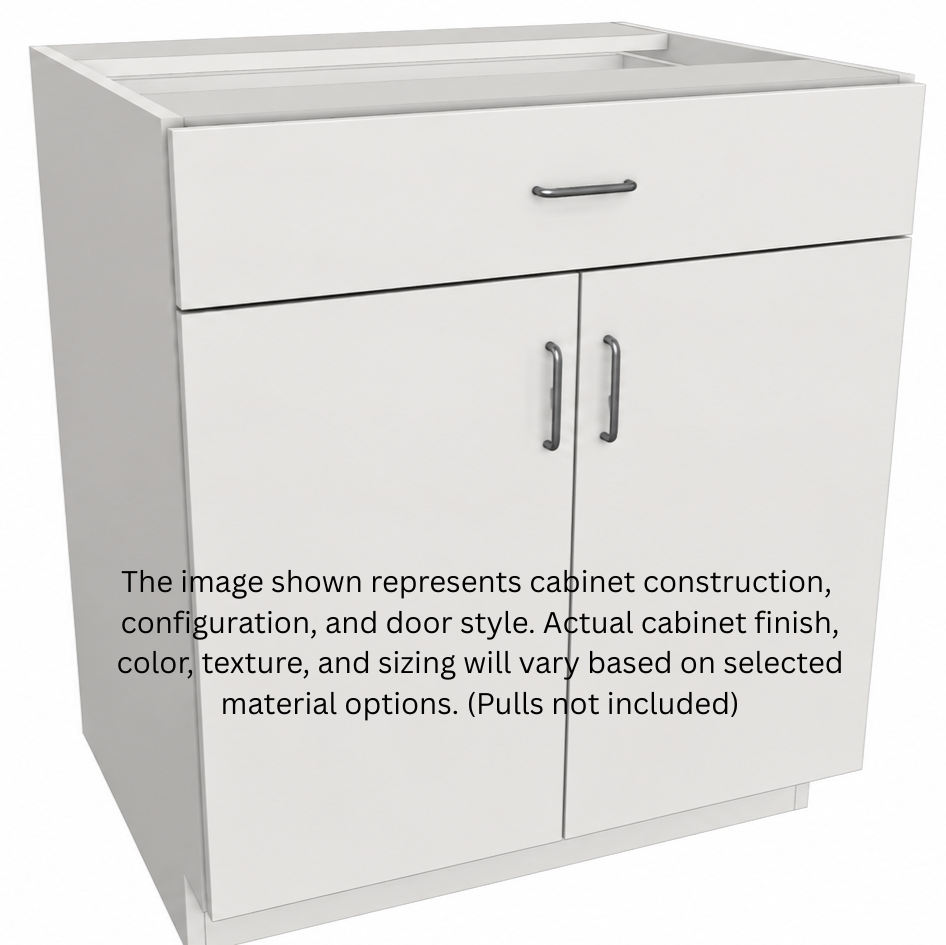 Stock Line 2-Door 1-Drawer Base Cabinet
