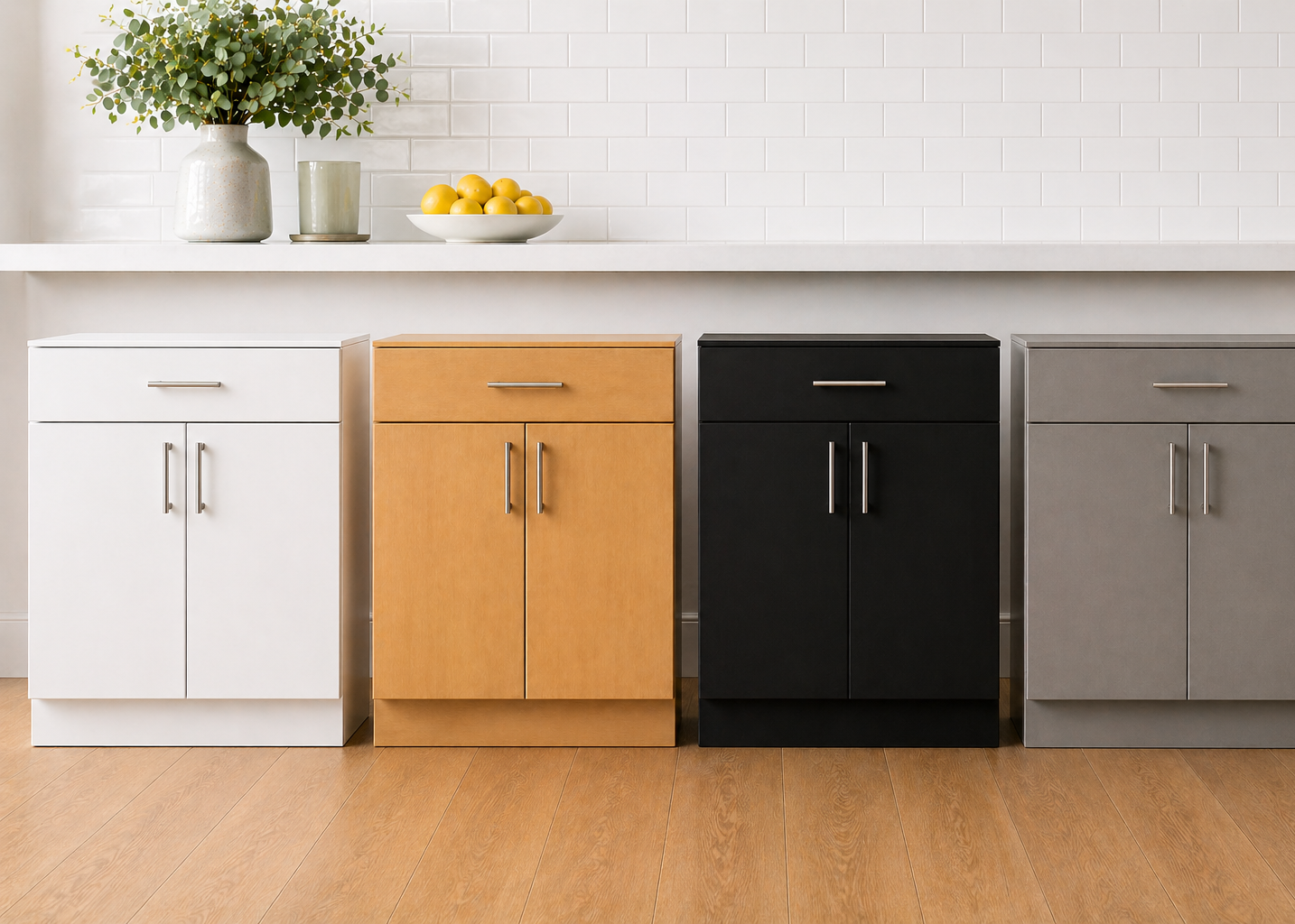 Stock Line 2-Door 1-Drawer Base Cabinet
