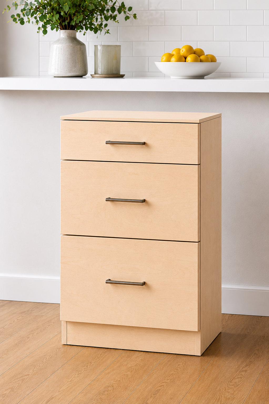 Stock Line 3-Drawer Base Cabinet 9" to 22"