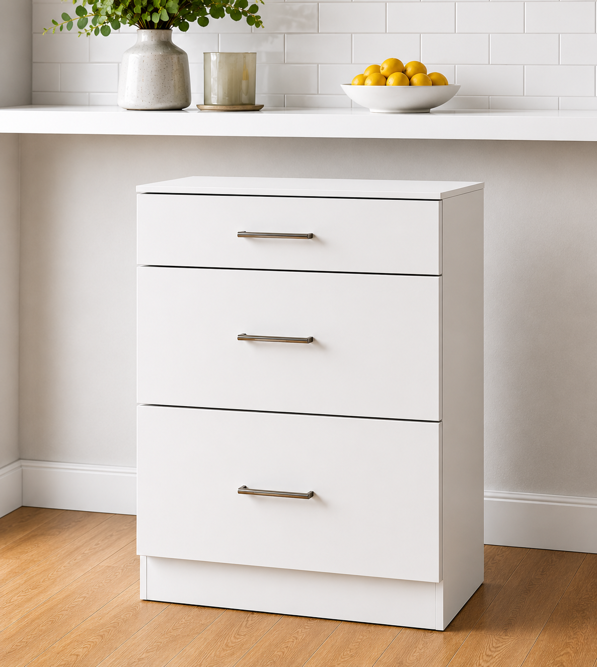 Stock Line 3-Drawer Base Cabinet 9" to 22"