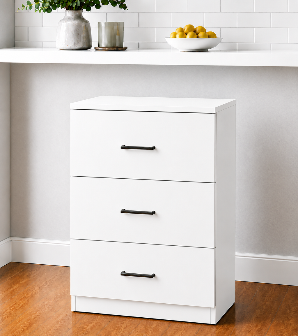 Stock Line 3- Equal Drawer Base Cabinet 23" to 36"
