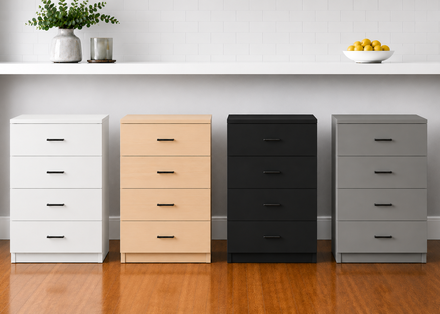 Stock Line 4- Equal Drawer Base Cabinet 9" to 22"